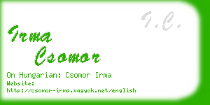 irma csomor business card